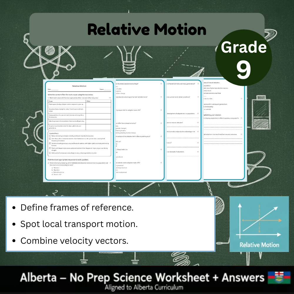 Grade 9 Science Worksheet Bundle | Genetics, Chemistry & Physics Concepts — included worksheet 59