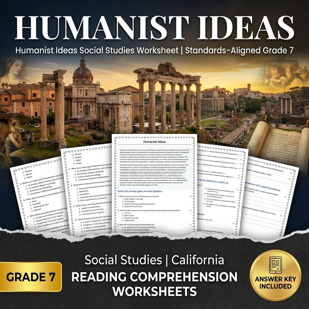 Humanist Ideas Social Studies Worksheet | Standards-Aligned Grade 7