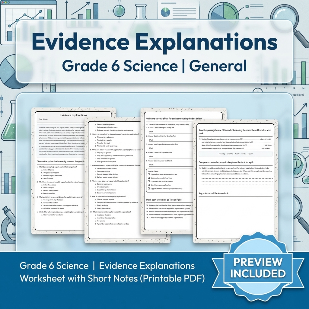 Grade 6 Science Lesson Group | Comprehensive Worksheets & Activities — included worksheet 7