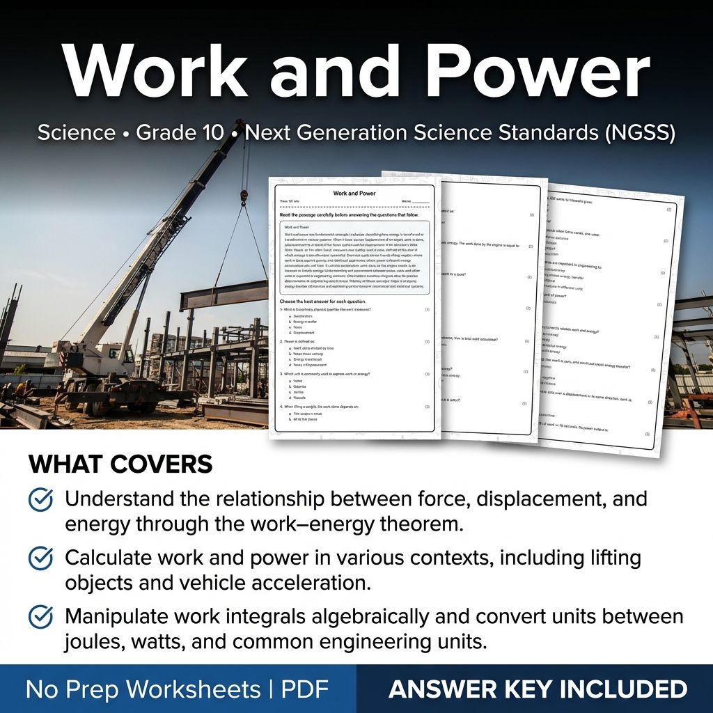 Grade 10 Science Worksheets Bundle | Environmental, Physics & Biology Topics — included worksheet 67