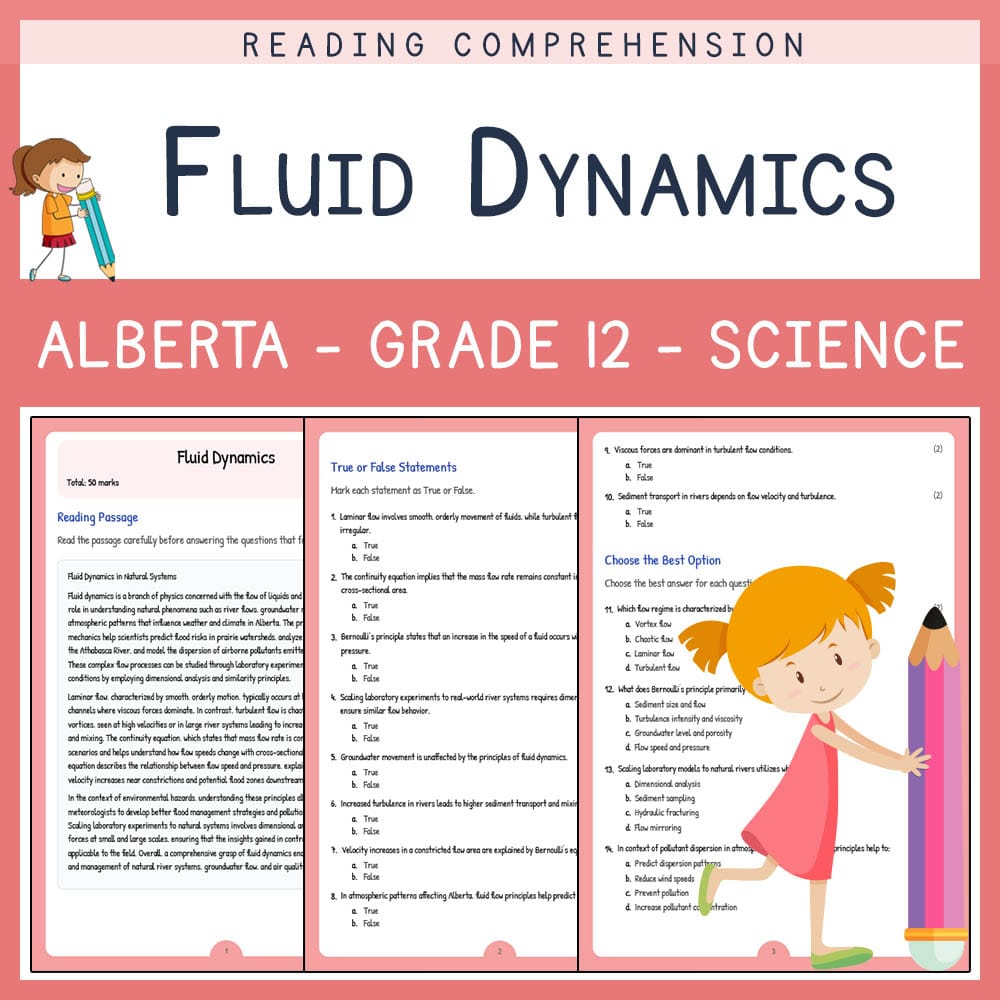 Grade 12 Science worksheet elena worksheet — Grade 12 Science | Fluid Dynamics Worksheet | Alberta Standards — page 1