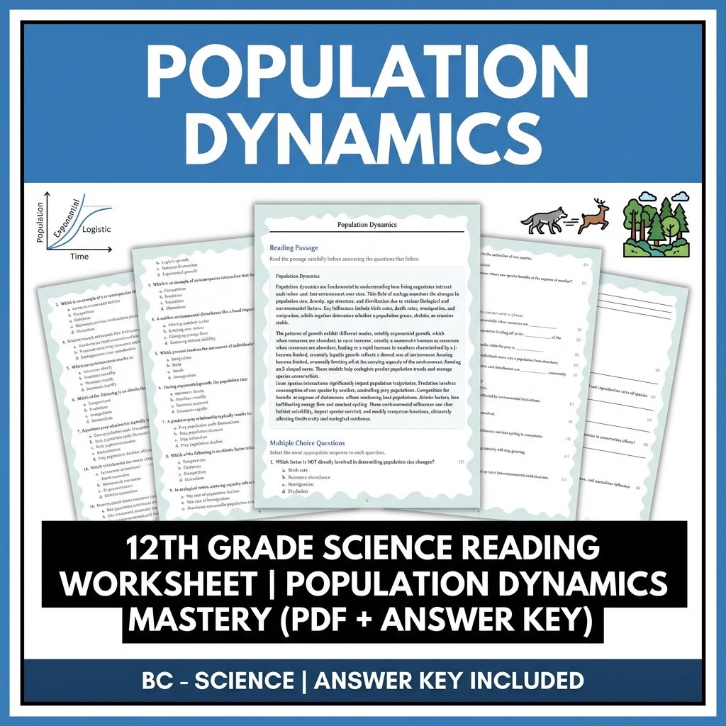 12th Grade Science Worksheet | Population Dynamics Mastery (PDF + Answer Key)