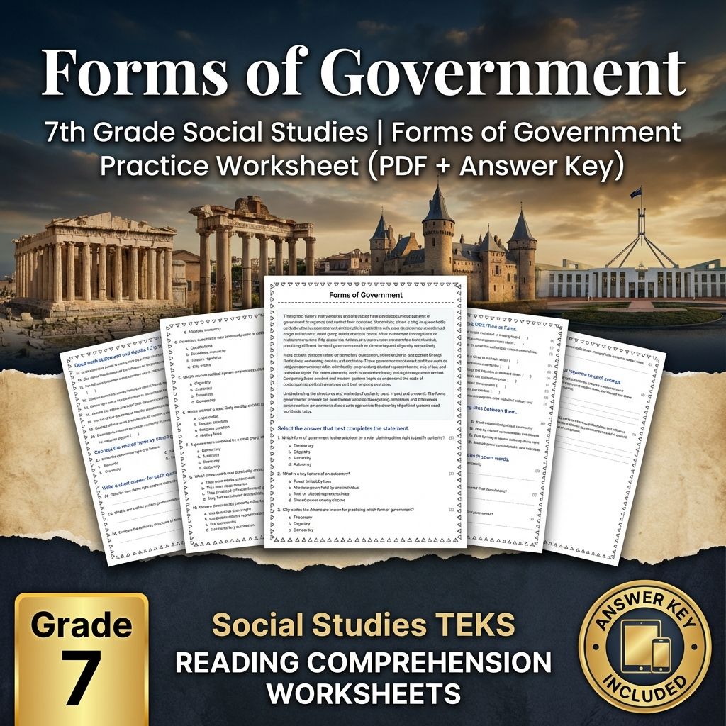 Grade 7 Social Studies Bundle – Systems of Authority & Revolutions (Answer Keys) — included worksheet 3