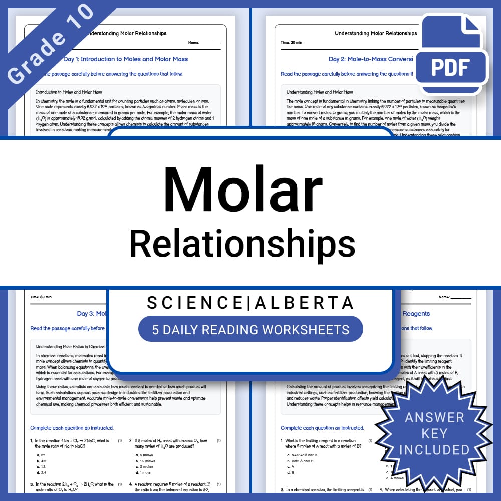 Grade 10 Science Full Year Bundle | Energy, Electricity, and Alberta Curriculum — included worksheet 60