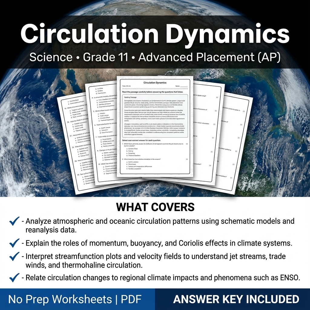 Grade 11 Science Worksheet Bundle | Earth's Systems, Chemistry & Physics — included worksheet 60