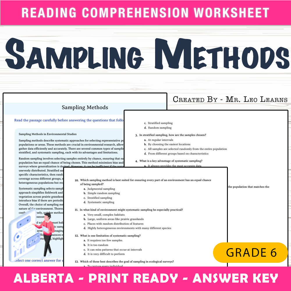 Grade 6 Science worksheet mcq paper worksheet — Grade 6 Science — Sampling Methods Worksheet for Mastery — page 1