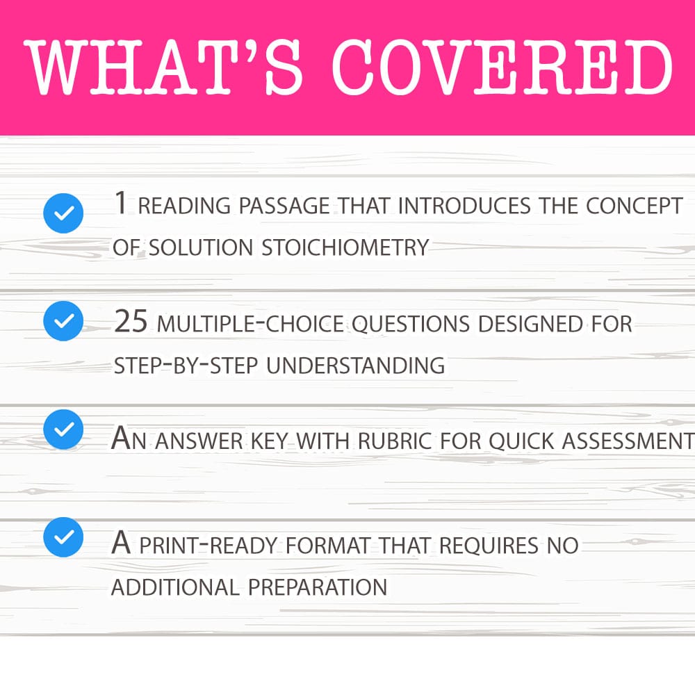 Grade 11 Science worksheet mcq paper worksheet — Grade 11 Science — Worksheet MCQ Paper for Mastering Solution Stoichiomet…