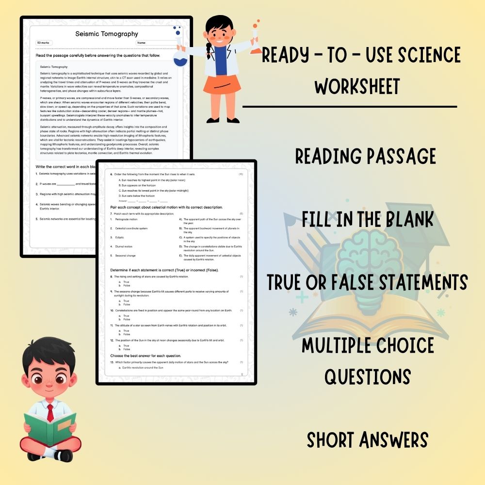 Grade 10 Science worksheet worksheet — Grade 10 Science | Seismic Tomography Worksheet (PDF) – Ontario Standard — page 2