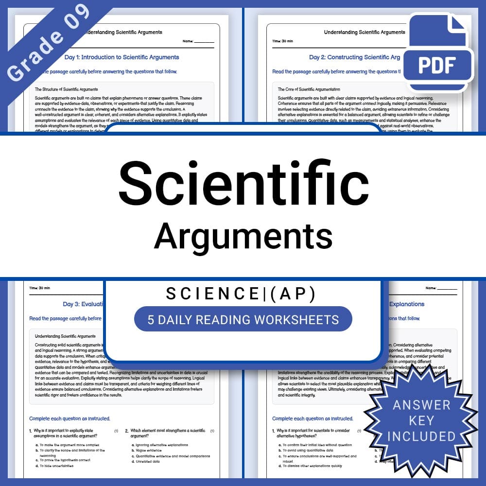 Grade 9 Science Lesson Group - AP Framework Daily Reading Worksheets — included worksheet 15