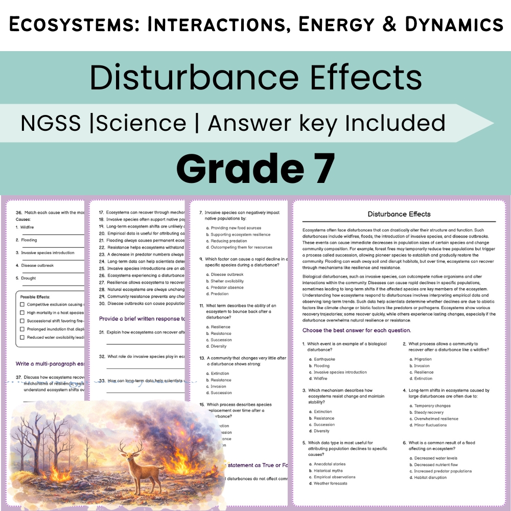 Grade 7 Science Ecosystems Lesson Bundle | NGSS Interactions & Energy — included worksheet 5