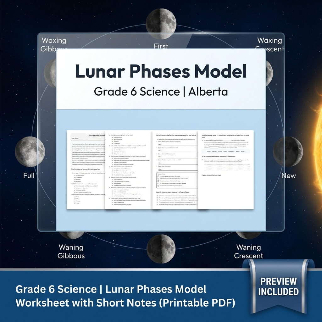 Grade 6 Science Alberta | 60-Worksheet Comprehensive Science Bundle  — included worksheet 60