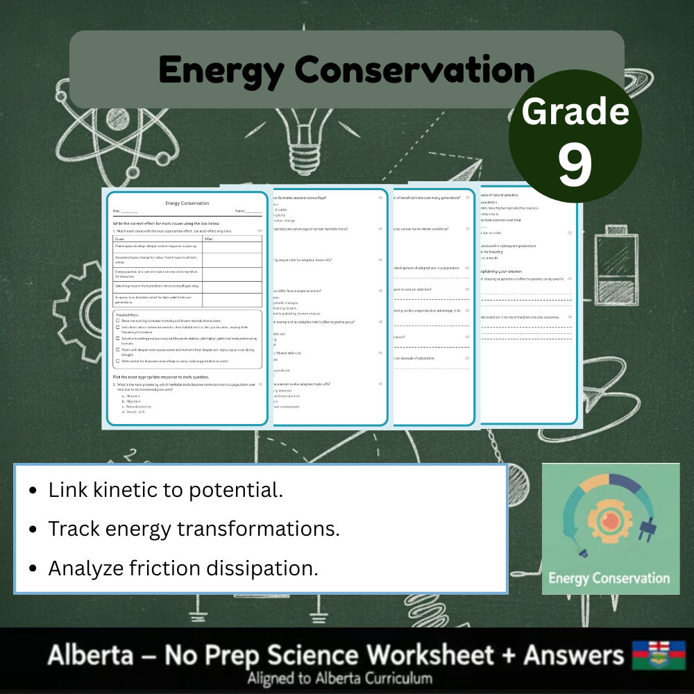 Grade 9 Science Worksheet Bundle | Genetics, Chemistry & Physics Concepts — included worksheet 60