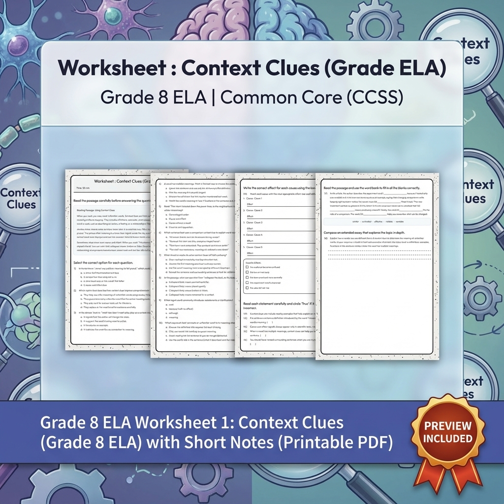 Grade 8 Clarity, Evidence & Argument Writing ELA Full-Year Bundle CCSS — included worksheet 40