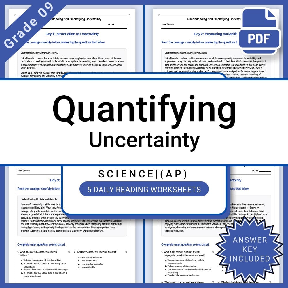 Grade 9 Science Lesson Group - AP Framework Daily Reading Worksheets — included worksheet 16