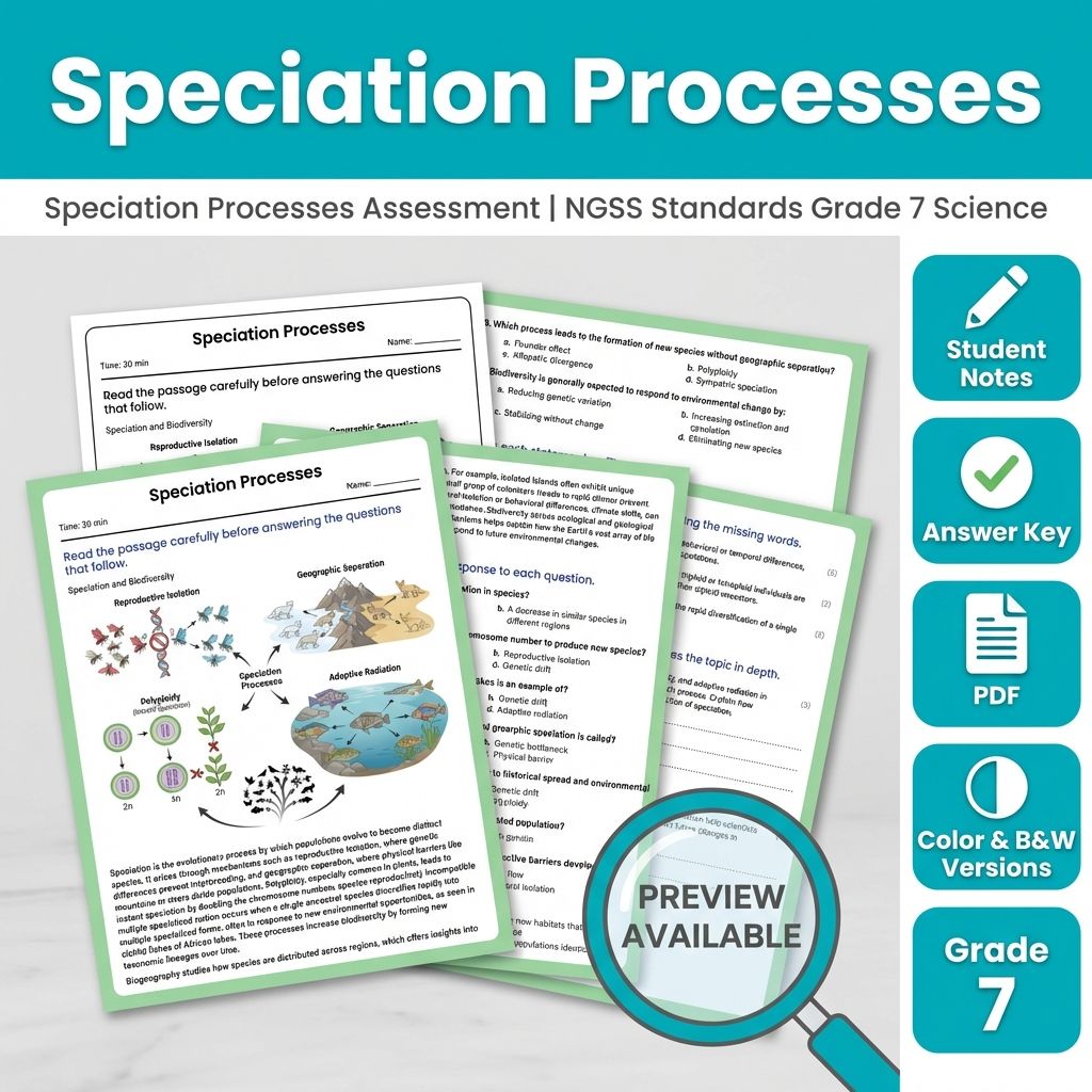 Grade 7 Science Full Year Bundle | NGSS Assessment Worksheets & Resources — included worksheet 52