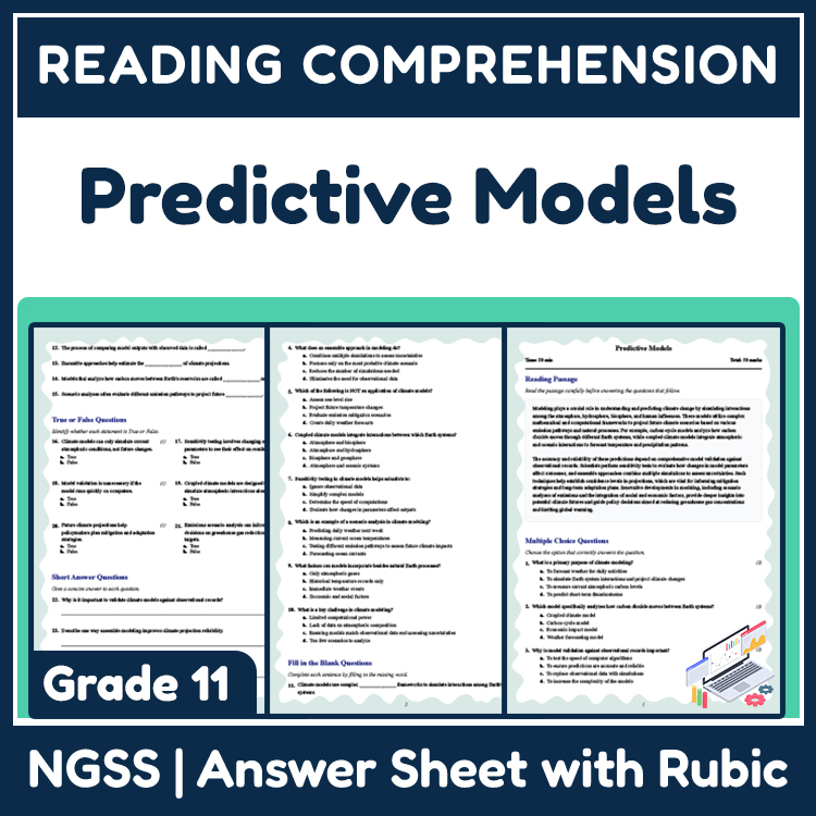 Grade 11 Science reading worksheets worksheet — Grade 11 Science | Predictive Models Reading Worksheet & Answer Key (PDF)…