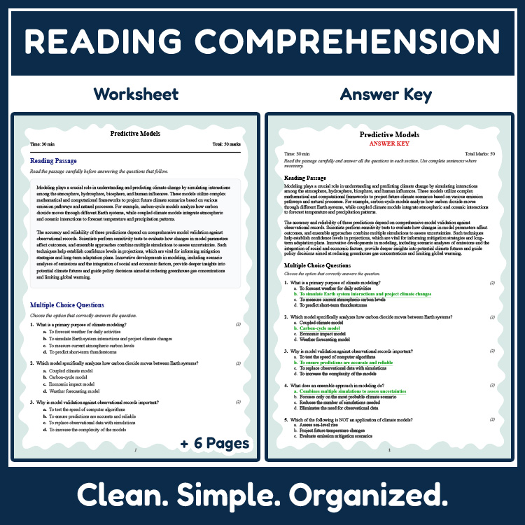Grade 11 Science reading worksheets worksheet — Grade 11 Science | Predictive Models Reading Worksheet & Answer Key (PDF)…