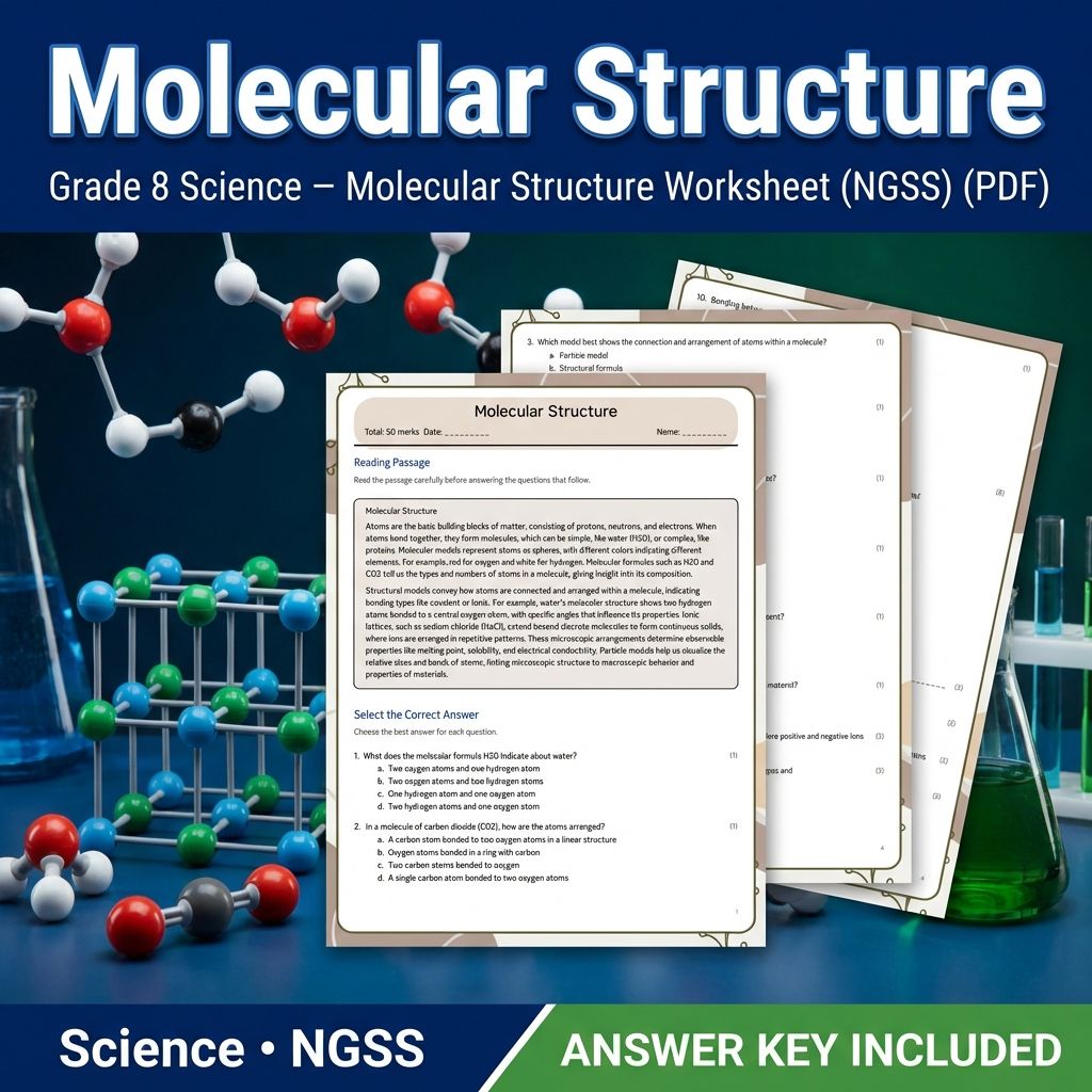 Grade 8 Science NGSS Bundle | Comprehensive Worksheets for Earth & Life Sciences — included worksheet 46