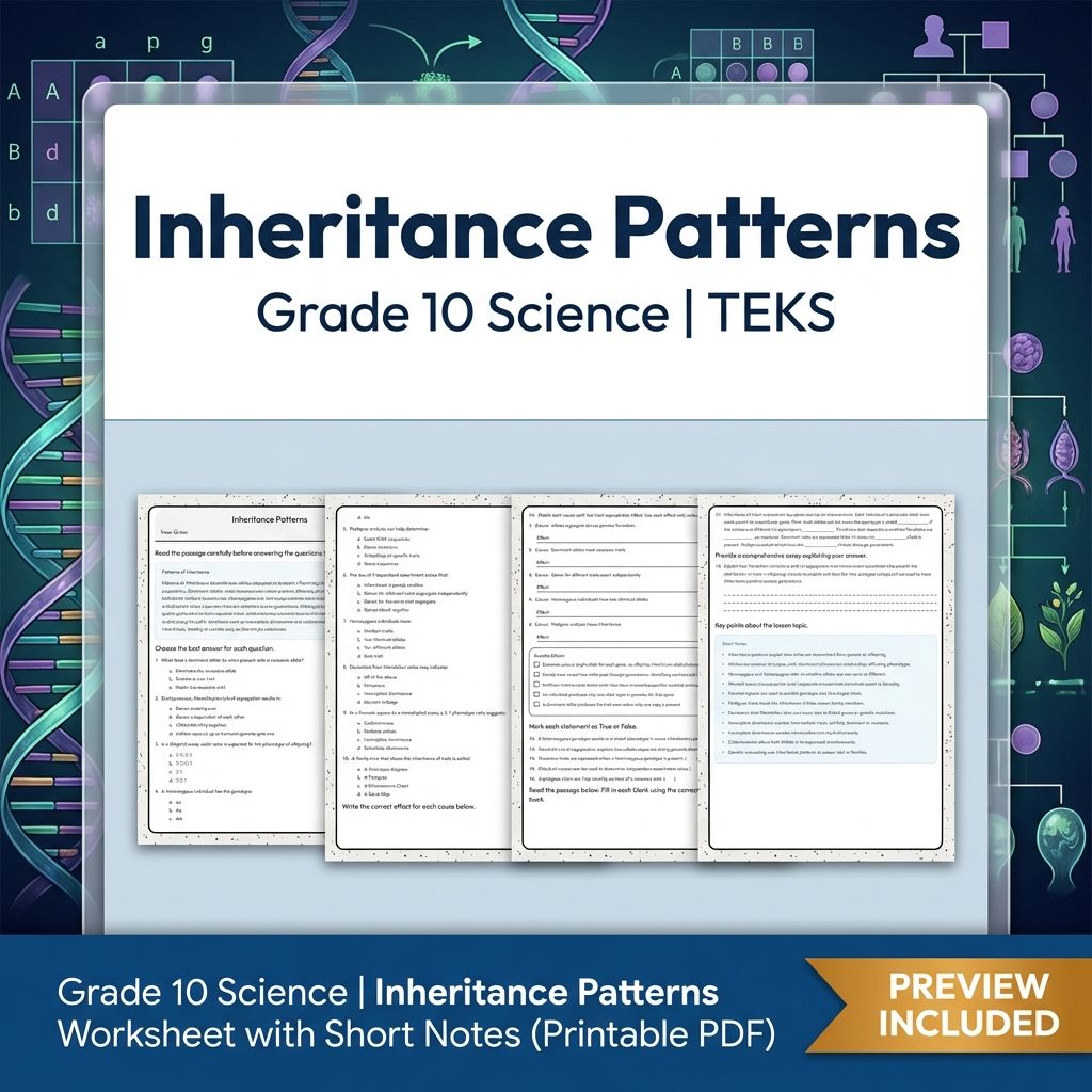 Grade 10 Science Worksheet Bundle – Genetics, Cell Biology & Ecology (PDF) — included worksheet 60
