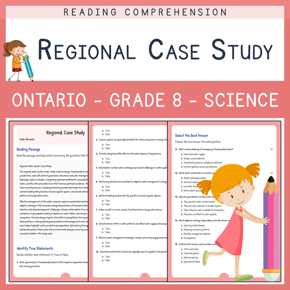 Grade 8 Science worksheet elena worksheet — Grade 8 Science Worksheet Elena | Ontario Standard | Water Management — page 1