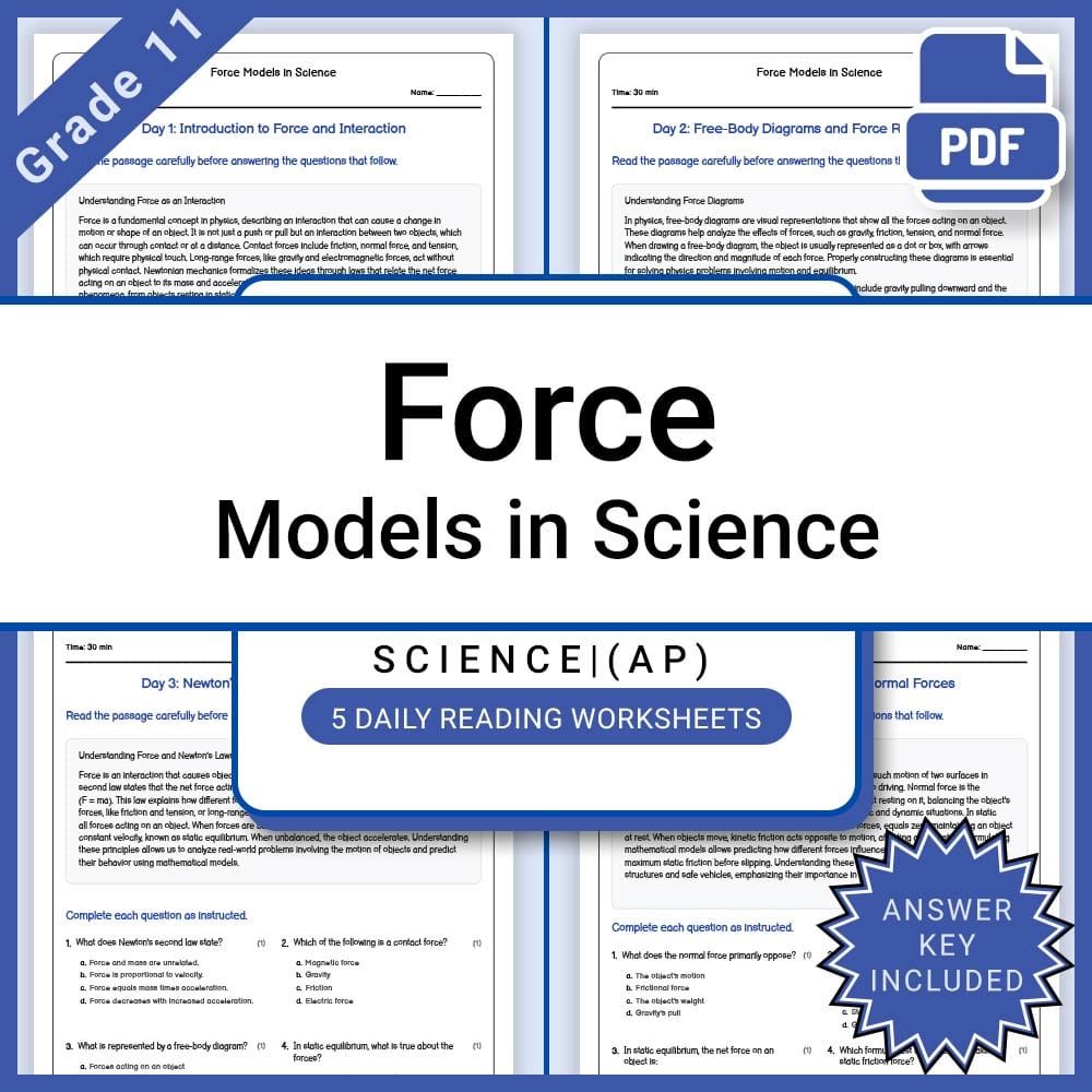 AP Physics Principles Activities & Worksheets | Grade 11 Advanced Placement  — included worksheet 12