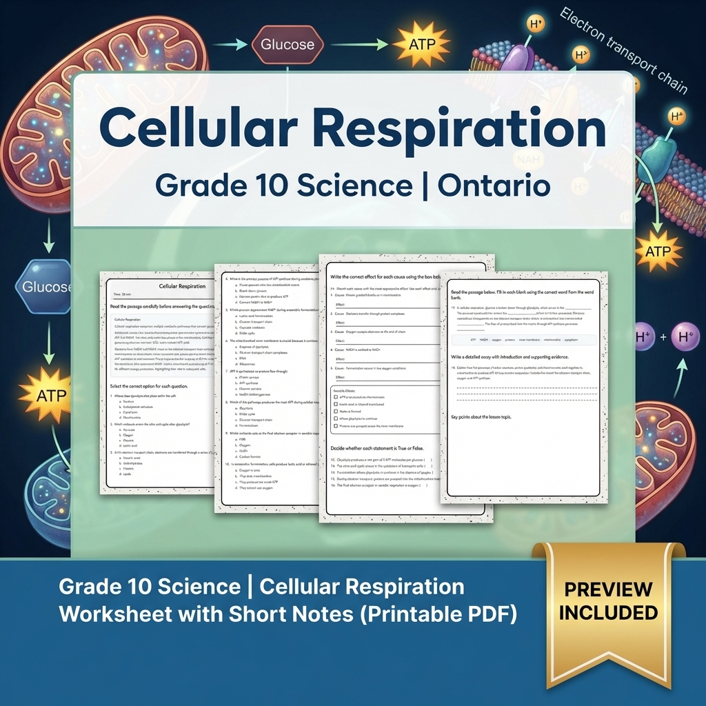 Grade 10 Science Lesson Group Bundle | Ontario Curriculum — included worksheet 12