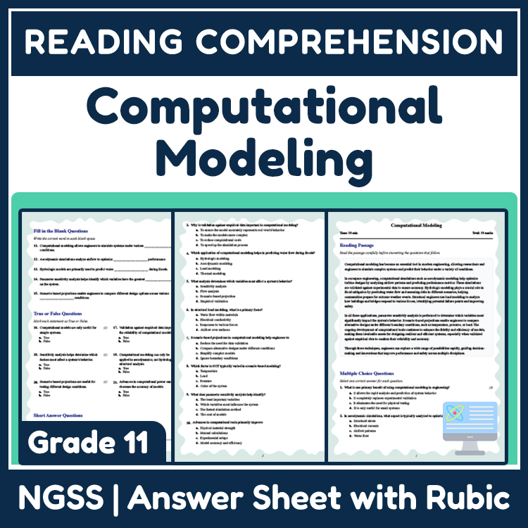 Grade 11 Science reading worksheets worksheet — Grade 11 Science | Computational Modeling Reading Worksheet & Answer Key (…