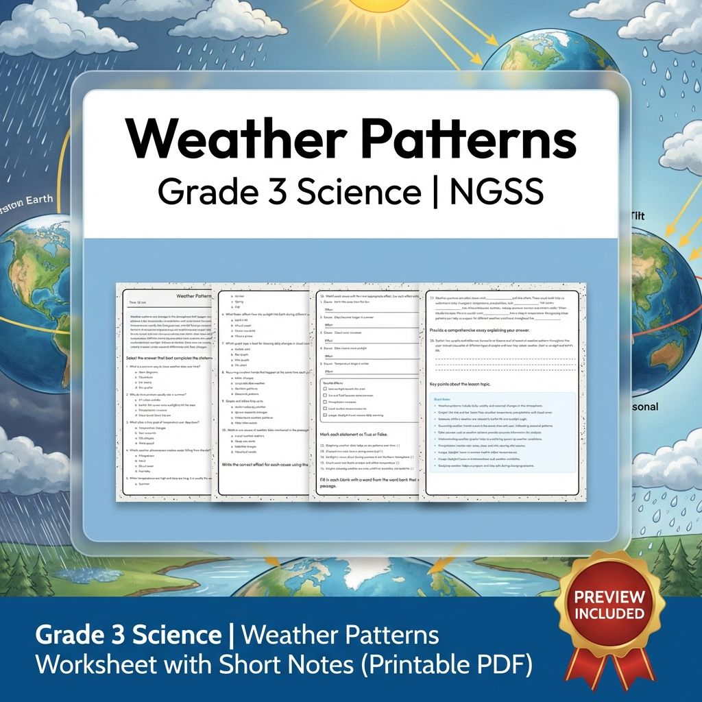 Grade 3 Science | Earth's Systems Unit Bundle (NGSS-Aligned Worksheets) — included worksheet 2