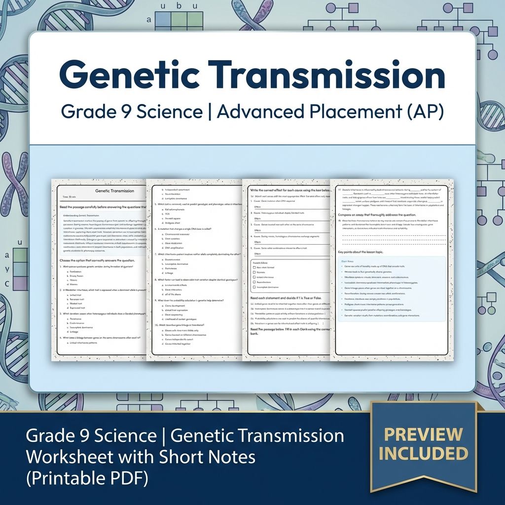 Grade 9 Science Unit | Cellular Processes & Ecosystems Worksheet Pack (PDF) — included worksheet 14