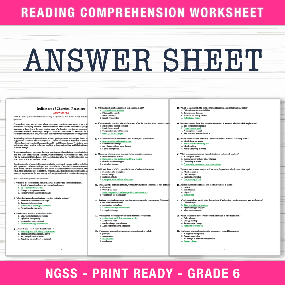Grade 6 Science worksheet worksheet — Grade 6 Science | Indicators of Chemical Reactions Workbook (PDF +Answer Key) — page 2