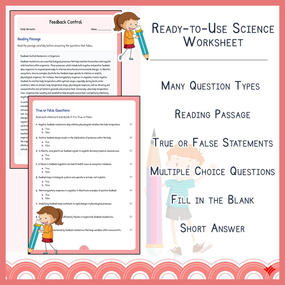 Grade 10 Science worksheet elena worksheet — Grade 10 Science | Feedback Control Worksheet | Alberta Standards — page 2